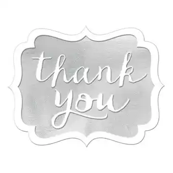 Tesco Silver Thank You Stickers - Pack of 50 offer