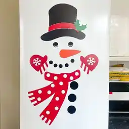 Tesco Christmas Snowman Fridge Magnet Sticker Decoration offer