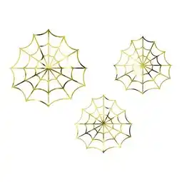 Tesco Halloween Gold Spiderwebs Table Decorations - Pack of 3 offer