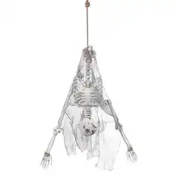 Tesco Skeleton Upside Down Halloween Hanging Prop Decoration 140cm offer