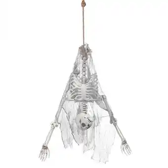 Tesco Skeleton Upside Down Halloween Hanging Prop Decoration 140cm offer