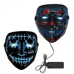 Tesco Blue Killer Halloween LED Light Plastic Face Mask 19cm offer