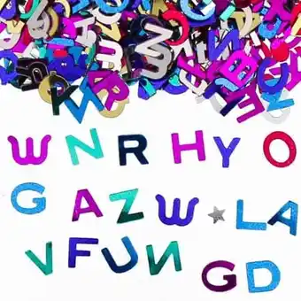 Tesco Assorted Letters Multi Colour Table Confetti - 14 Grams offer