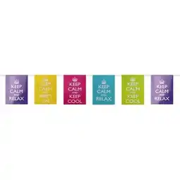 Tesco Keep Calm Theme Paper Flag Bunting 350cm offer