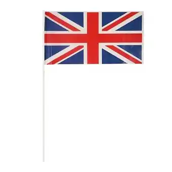 Tesco Union Jack Plastic Hand Flag on Stick 29cm - Pack of 5 offer