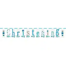 Tesco Christening Blue Flag Banner 213cm offer