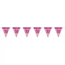 Tesco Pink Glitz 13th Birthday Plastic Flag Bunting 366cm offer