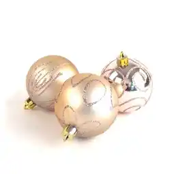 Tesco Assorted Christmas Rose Gold Luxury Baubles 6cm - Pack of 9 offer