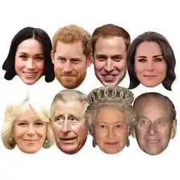 Tesco Royal Family Cardboard Face Masks - Pack of 8 offer