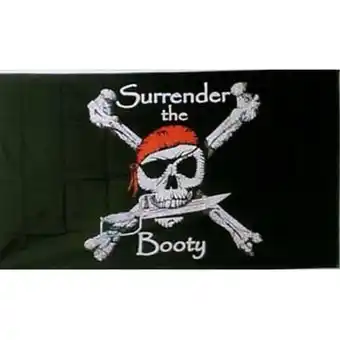 Tesco Surrender The Booty Pirate Flag - 5 x 3 Ft offer