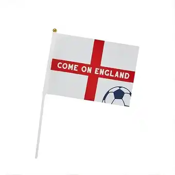 Tesco Come on England Polyester Small Waving Flags 20cm - Pack of 6 offer