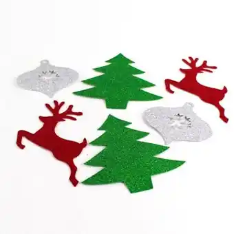 Tesco Assorted Christmas Mini Glitter Cutouts - Pack of 6 offer