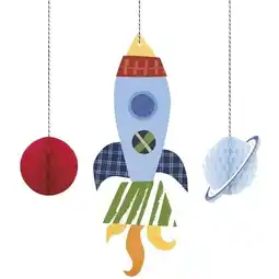 Tesco Outer Space Hanging Decorations - Pack of 3 offer