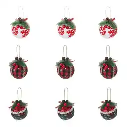 Tesco Living and Home Christmas Ball Ornaments Hanging Decorations Set of 9 offer