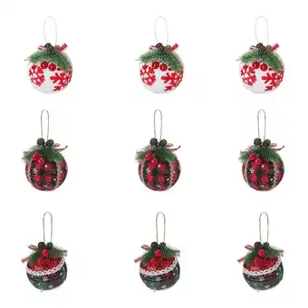 Tesco Living and Home Christmas Ball Ornaments Hanging Decorations Set of 9 offer