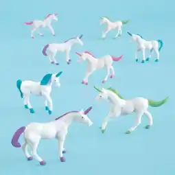 Tesco Assorted Plastic Unicorn Figurines - Pack of 8 offer