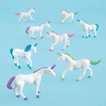 Tesco Assorted Plastic Unicorn Figurines - Pack of 8 offer