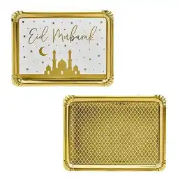 Tesco Gold Foil Eid Paper Serving Trays 39cm - Pack of 2 offer