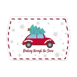 Tesco Dashing Through The Snow Rectangular Metal Christmas Serving Tray 38cm offer