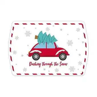 Tesco Dashing Through The Snow Rectangular Metal Christmas Serving Tray 38cm offer