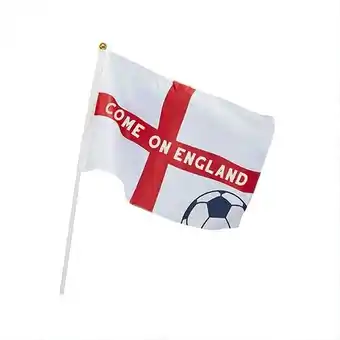 Tesco Come on England Polyester Large Waving Flags 45cm - Pack of 6 offer