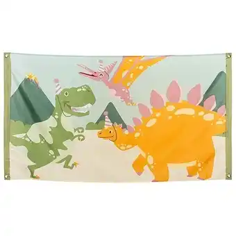 Tesco Dinosaur Fun Party Polyester Flag 150cm offer