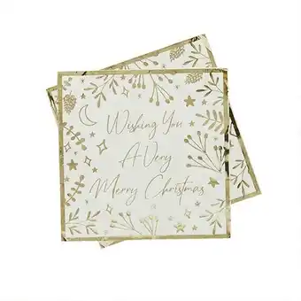 Tesco Gold Foil 'Wishing You A Very Merry Christmas' Luncheon Napkins 3 Ply 33cm - Pack of 16 offer