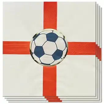 Tesco Come on England Football Napkins 3 Ply 33cm - Pack of 16 offer