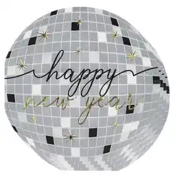 Tesco New Year's Eve Disco Ball Shaped Foil Luncheon Napkins 33cm 2 Ply - Pack of 16 offer