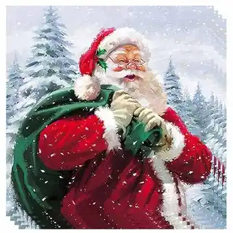 Tesco Traditional Santa Claus Premium Decoupage Luncheon Napkins 3 Ply 33cm - Pack of 20 offer