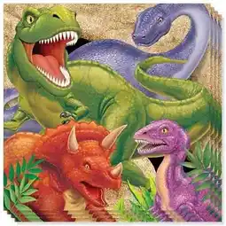 Tesco Dino Blast 3 Ply Luncheon Napkins - 13 Inches / 33cm - Pack of 16 offer