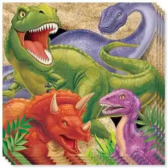 Tesco Dino Blast 3 Ply Luncheon Napkins - 13 Inches / 33cm - Pack of 16 offer