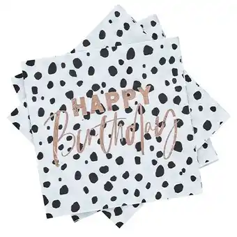 Tesco Dalmatian Happy Birthday Luncheon Napkins 33cm 3Ply - Pack of 20 offer