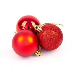 Tesco Assorted Christmas Red Baubles 5cm - Pack of 6 offer