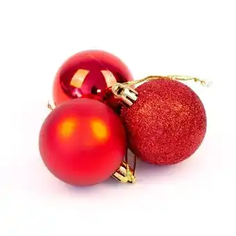 Tesco Assorted Christmas Red Baubles 5cm - Pack of 6 offer