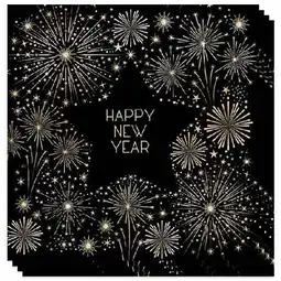 Tesco Golden Happy New Year Premium Decoupage Luncheon Napkins 3 Ply 33cm - Pack of 20 offer