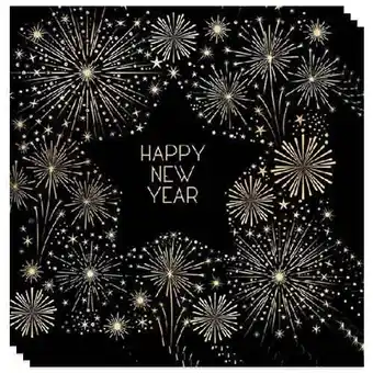 Tesco Golden Happy New Year Premium Decoupage Luncheon Napkins 3 Ply 33cm - Pack of 20 offer