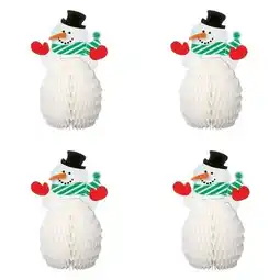 Tesco Snowman Honeycomb Christmas Table Centrepiece Decorations 15cm - Pack of 4 offer