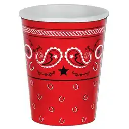 Tesco Bandana Theme Paper Cups 266ml - Pack of 8 offer