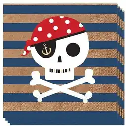 Tesco Pirate Treasure Island Luncheon Napkins 33cm 2Ply - Pack of 16 offer