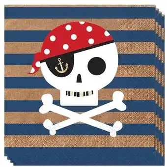 Tesco Pirate Treasure Island Luncheon Napkins 33cm 2Ply - Pack of 16 offer