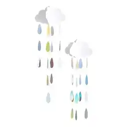 Tesco Pastel Baby Shower Clouds With Droplets Hanging Decoration 80cm - Pack of 2 offer