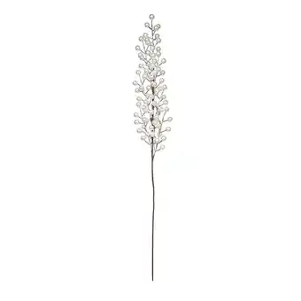 Tesco Christmas White Glitter Berry Stem Pick Decoration 73cm offer