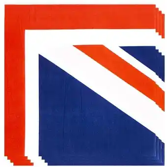 Tesco Union Jack Luncheon Napkins 33cm 2Ply - Pack of 20 offer