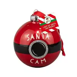 Tesco Christmas Light-Up Santa Cam Bauble Hanging Decoration offer