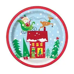 Tesco Colourful Santa Claus Christmas Round Paper Plates 22cm - Pack of 8 offer