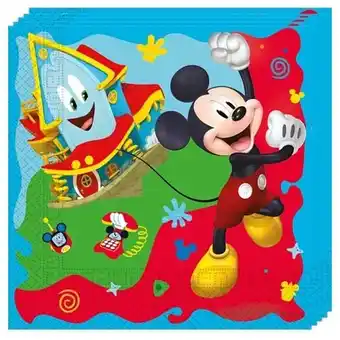 Tesco Disney Mickey Mouse Rock the House Luncheon Napkins 33cm 2Ply - Pack of 20 offer