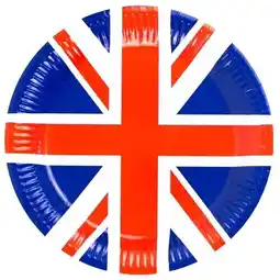 Tesco Union Jack Round Paper Plates 23cm - Pack of 10 offer