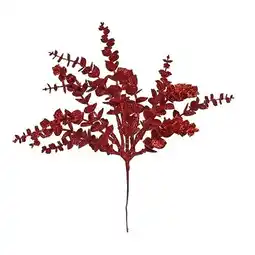 Tesco Red Glitter Eucalyptus Bush Christmas Bouquet Decoration 35cm offer