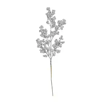 Tesco Christmas Silver Glitter Berry Pick Decoration 47cm offer